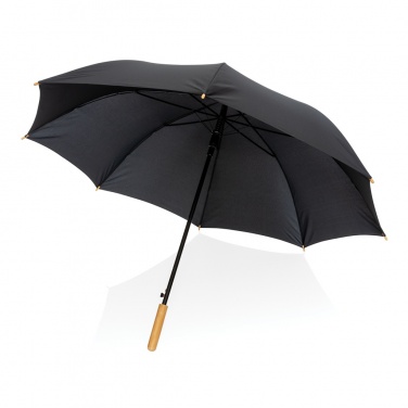 Logotrade business gift image of: 27" Impact AWARE™ RPET 190T auto open bamboo umbrella
